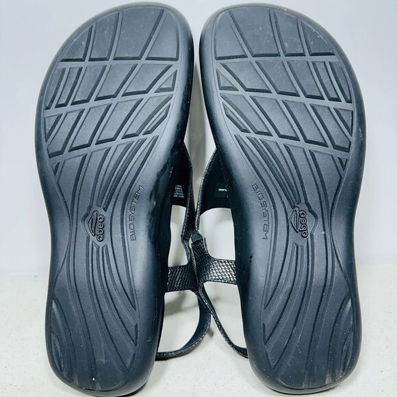Abeo Beth Black Ankle Strap Thong Sandals Women's 12 N - Picture 7 of 8